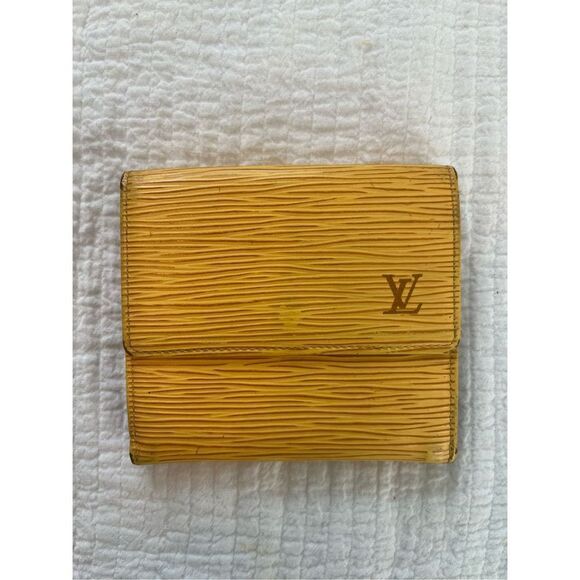 LOUIS VUITTON Epi Portefeuille Elise Wallet Yellow LV Authentic - Picture 1 of 8